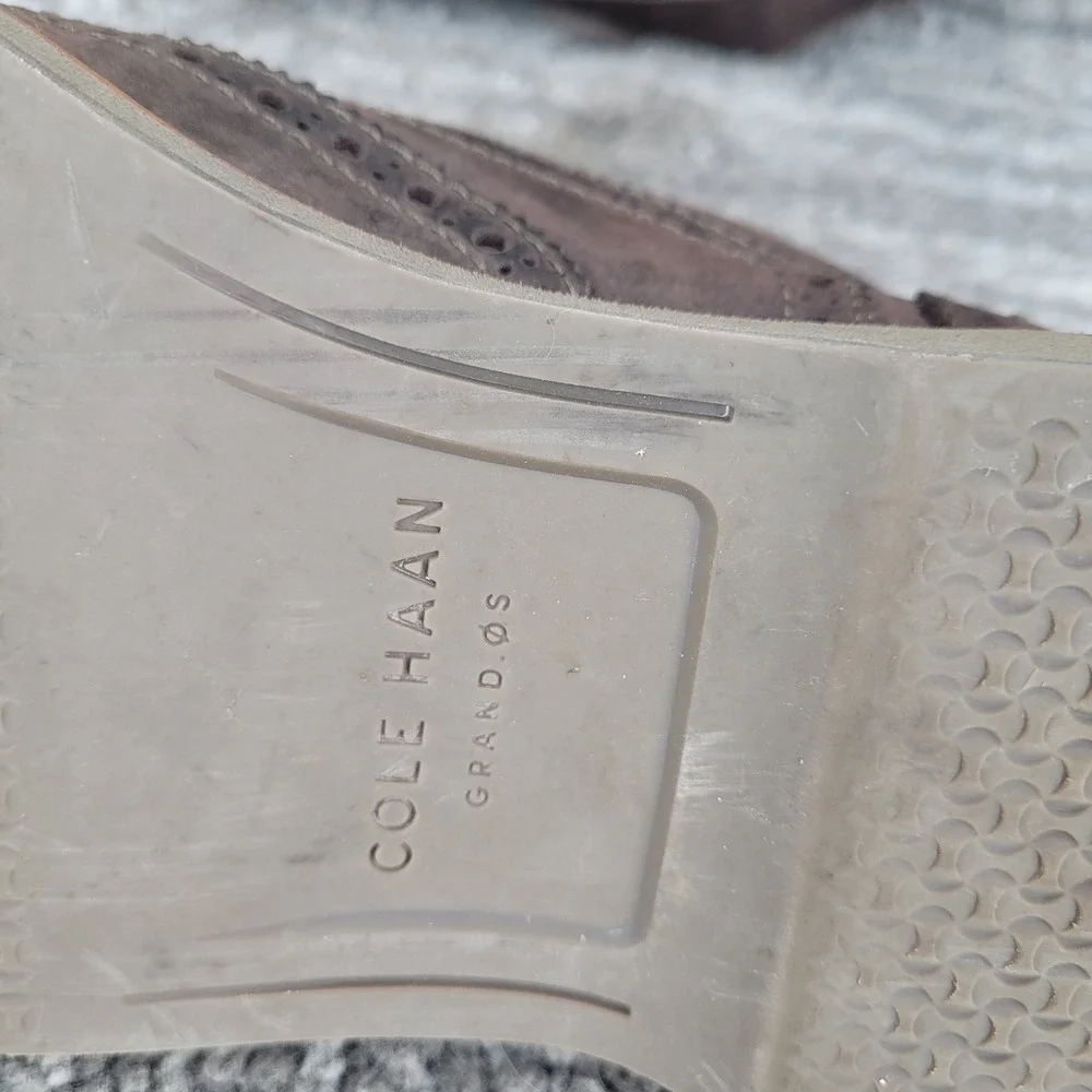 Cole Haan Grand oS Mens Brown Leather Wingtip Oxford Dress Shoes‎ Size 9